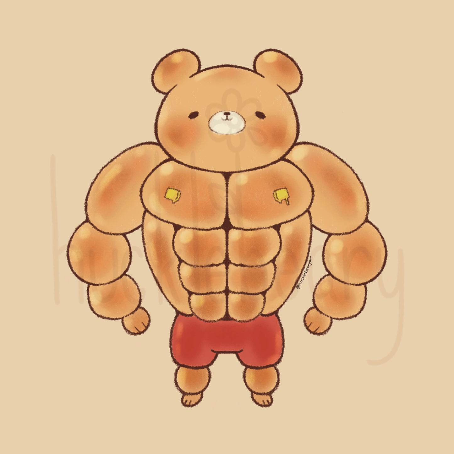 Buff Bear Buns Acrylic Keychain