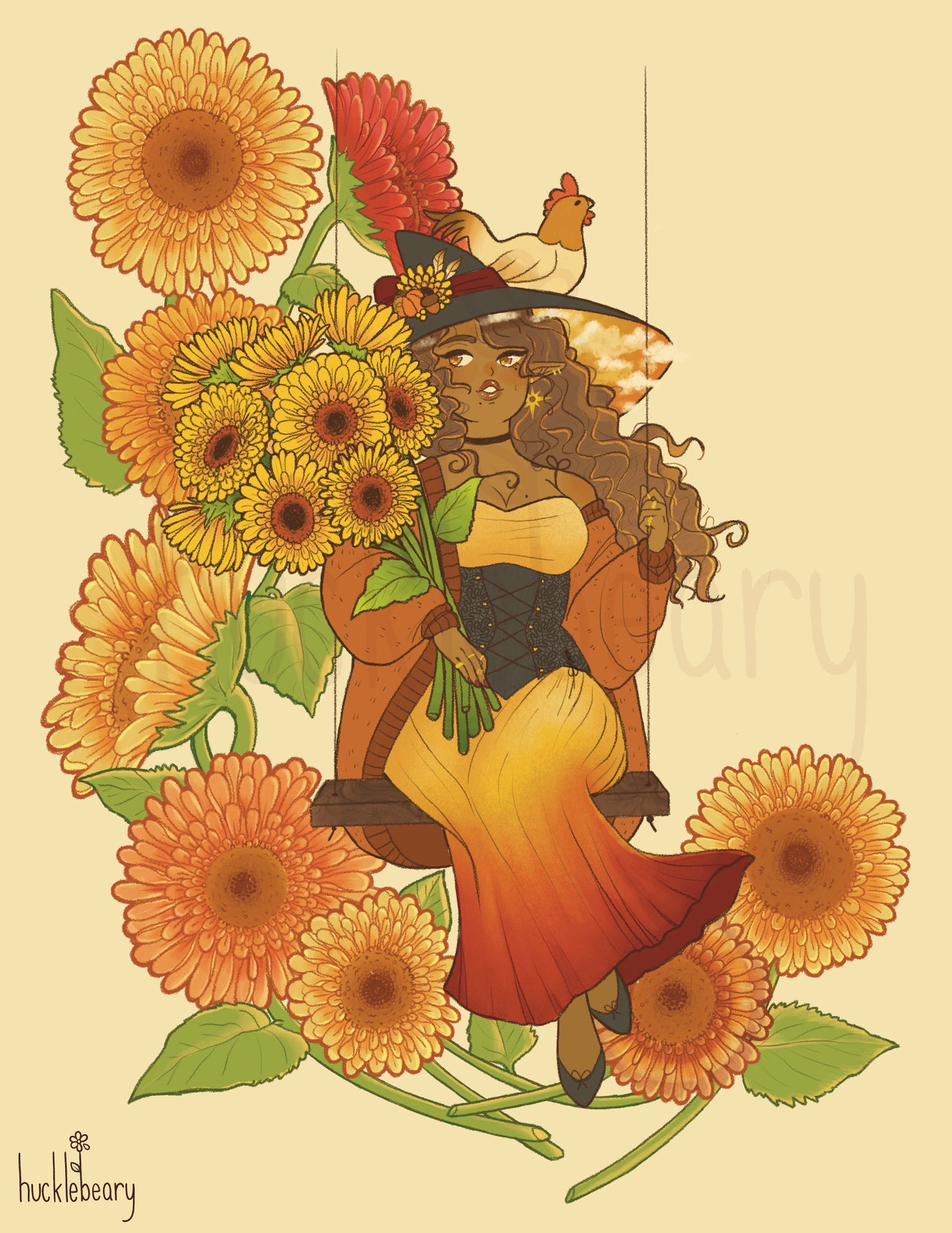 Sunflower Witch Print (4"x6")