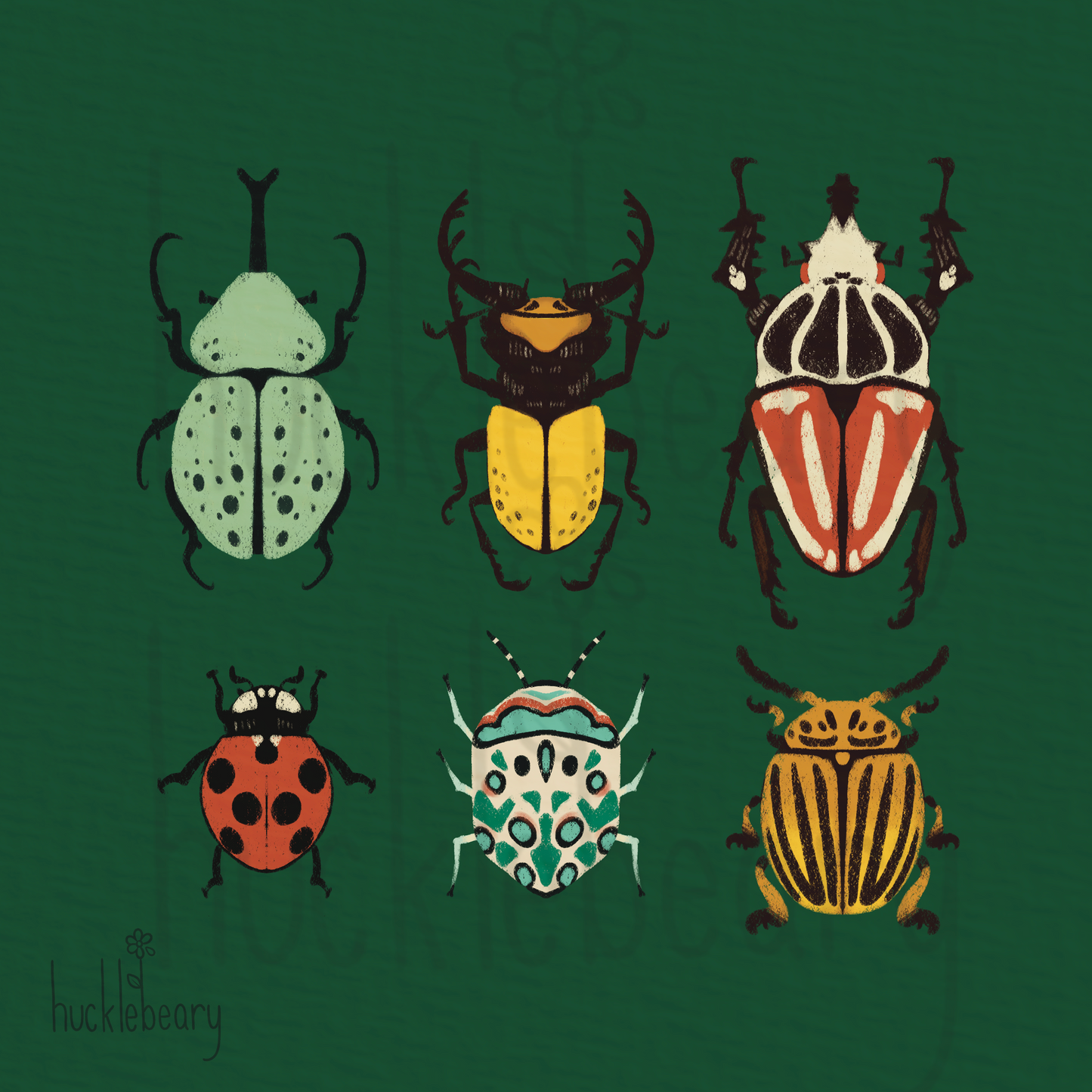 Beetles Print (8"x8")