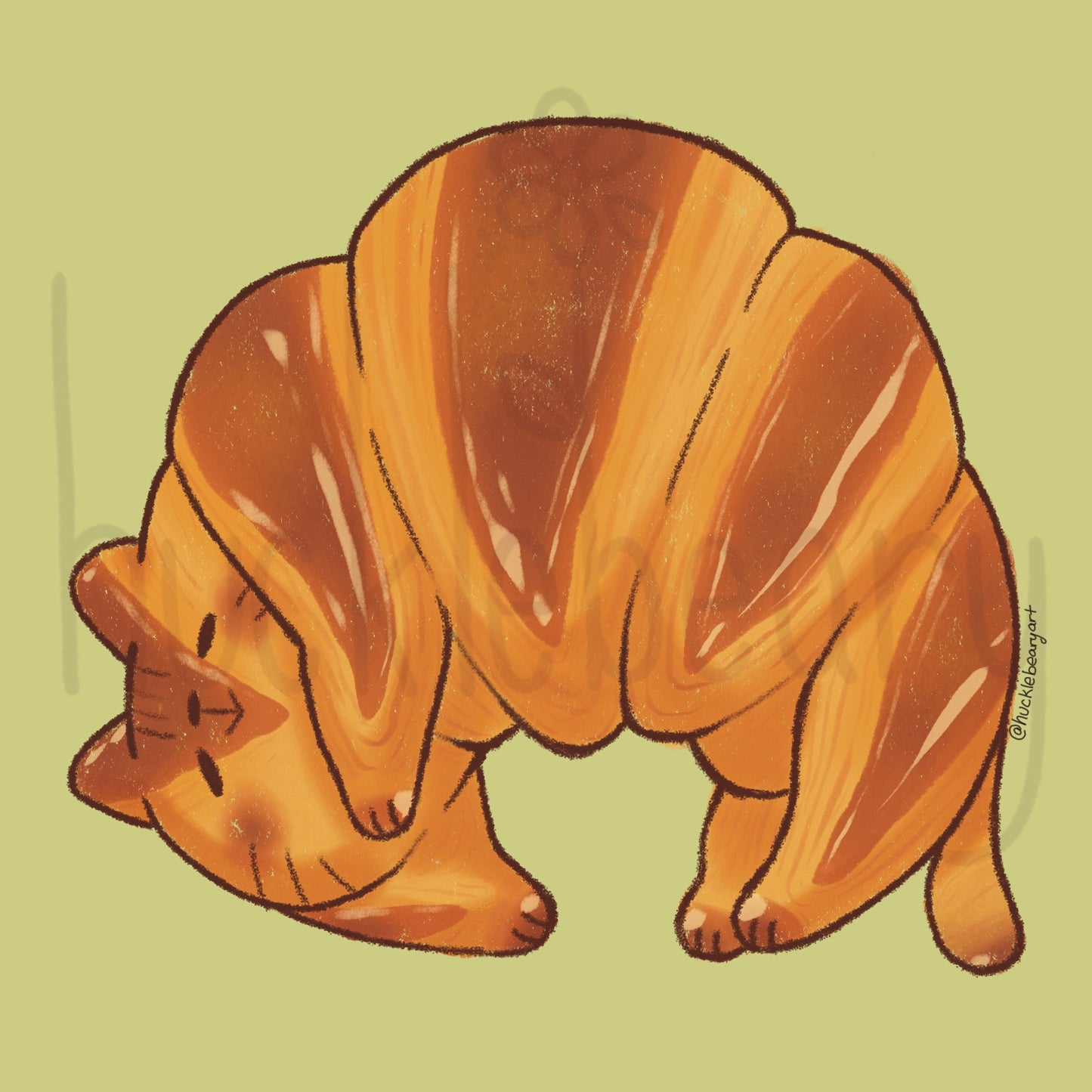 Cat Croissant Vinyl Sticker