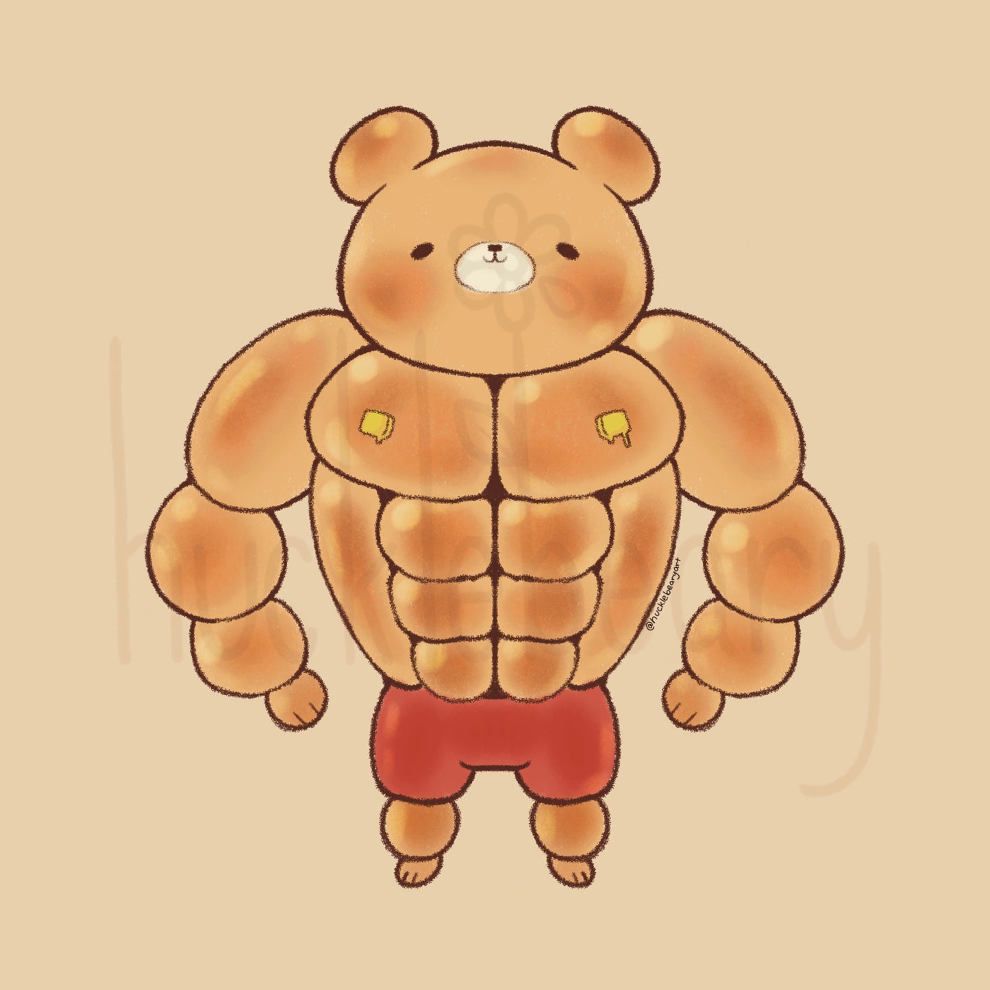 Buff Bear Buns Vinyl Sticker