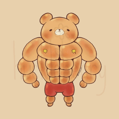 Buff Bear Buns Vinyl Sticker