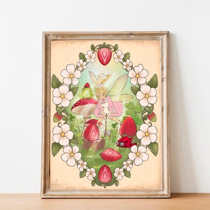 Berry Fairy Series: Strawberry Print (8.5"x11")